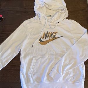 A white nike hoodie